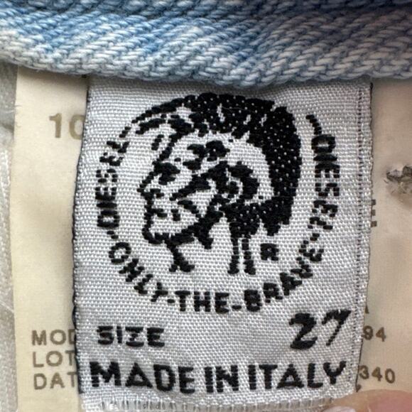 VTG Y2K Diesel Low Rise Flare Jeans Selvedge Hem Only The Brave Italian SZ 27 - Picture 10 of 12
